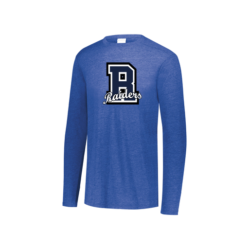 [FTLCUBRY-YS-LOGO2] Decker Youth Tri-Blend T-Shirt - Long Sleeve (Youth S, Royal, Logo 2)