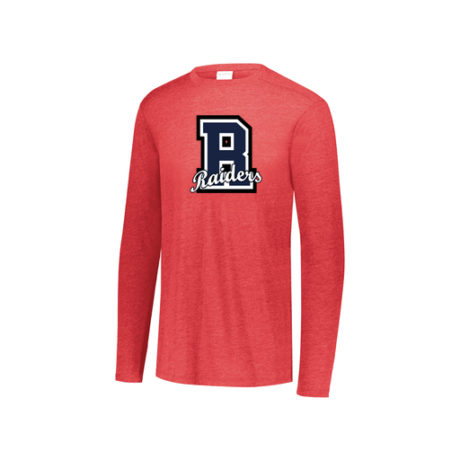 [FTLCUBRD-YS-LOGO2] Decker Youth Tri-Blend T-Shirt - Long Sleeve (Youth S, Red, Logo 2)