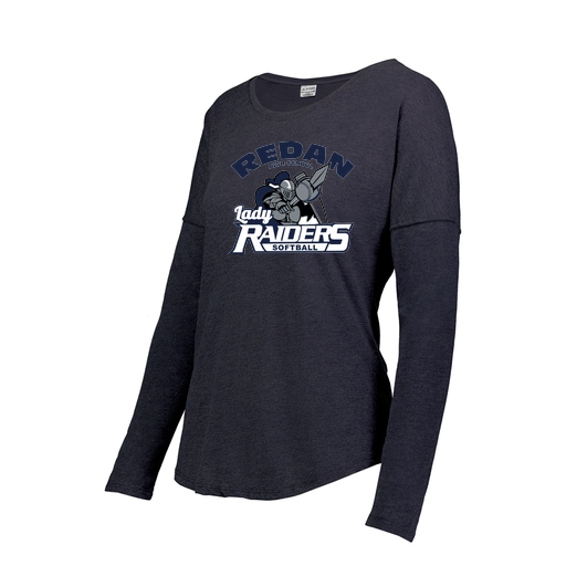 [FTLCUBNV-FAXS-LOGO1] Decker Women's Tri-Blend T-Shirt - Long Sleeve (Female Adult XS, Navy, Logo 1)